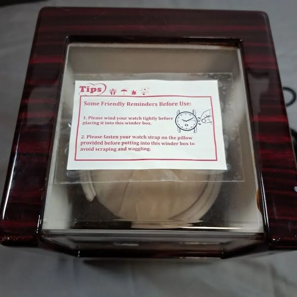 CHIYODA Dark Wood Single Watch Winder Perpetual Quiet Automatic Video example!